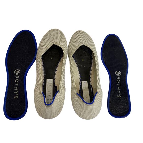 Rothy's The Flat Round Toe Ballet Flat Shoes -Retired Flax Birdseye-Women's Sz 8 - Picture 6 of 9